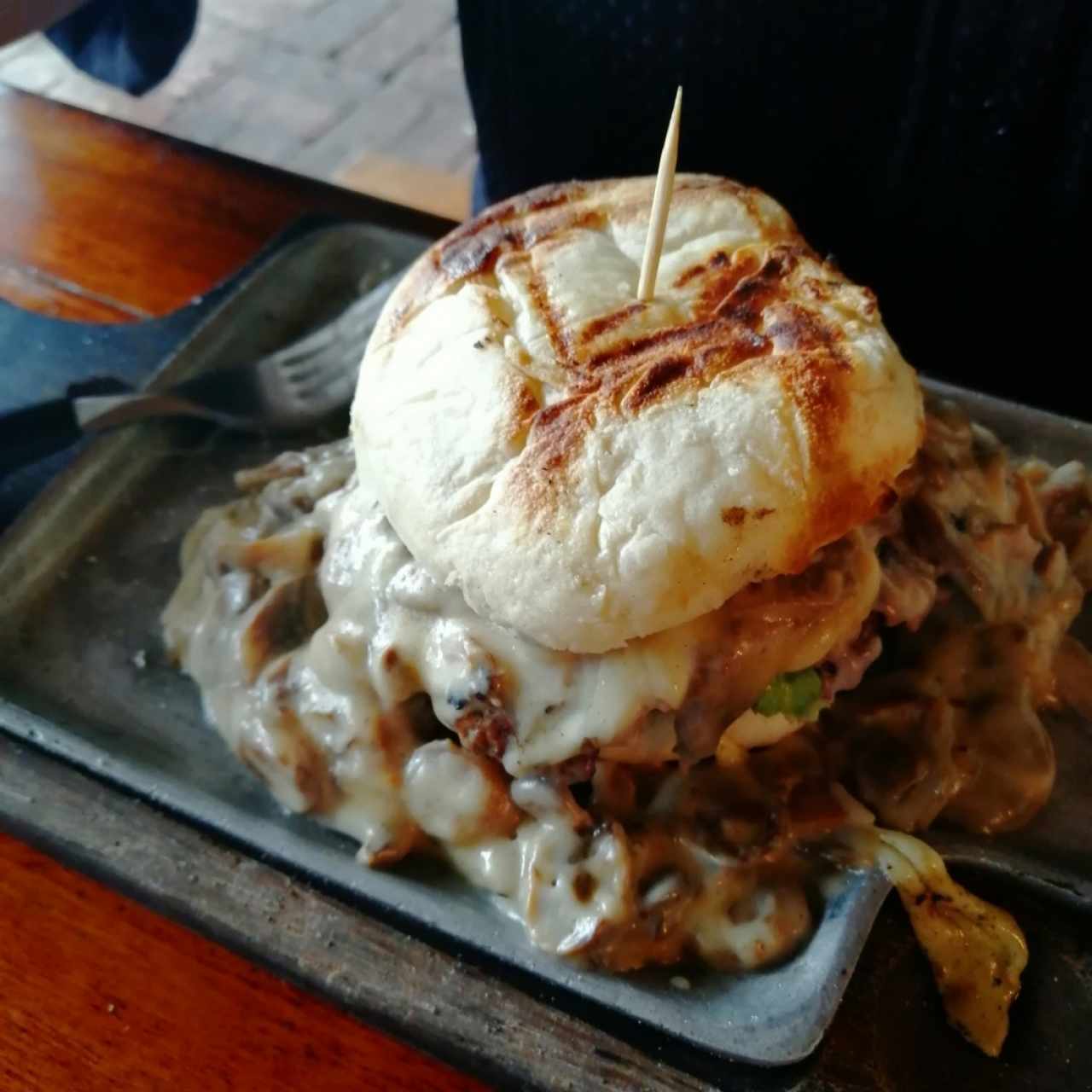 1/2 Hamburguesa de Res con Champiñones