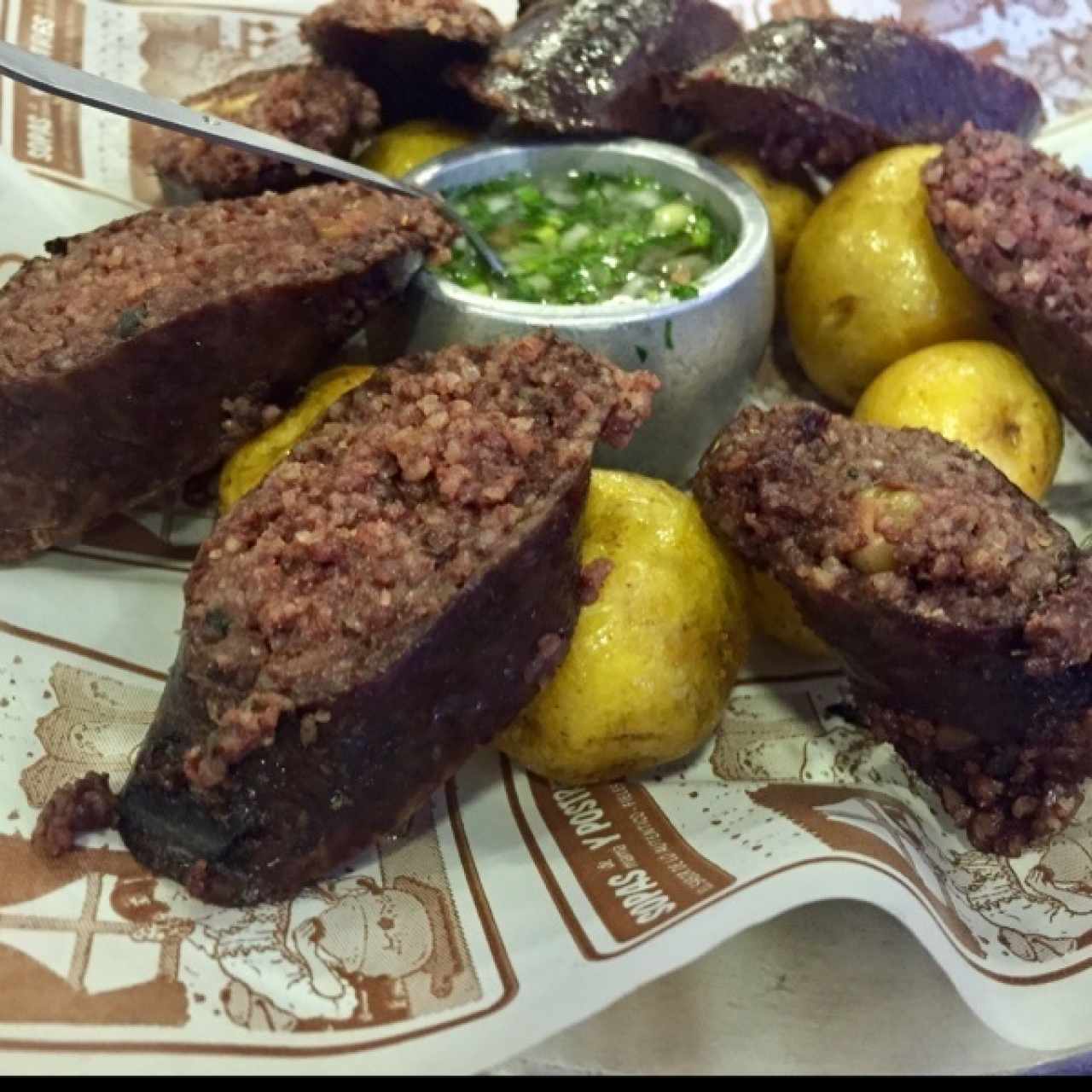 Morcilla Con Papa Criolla
