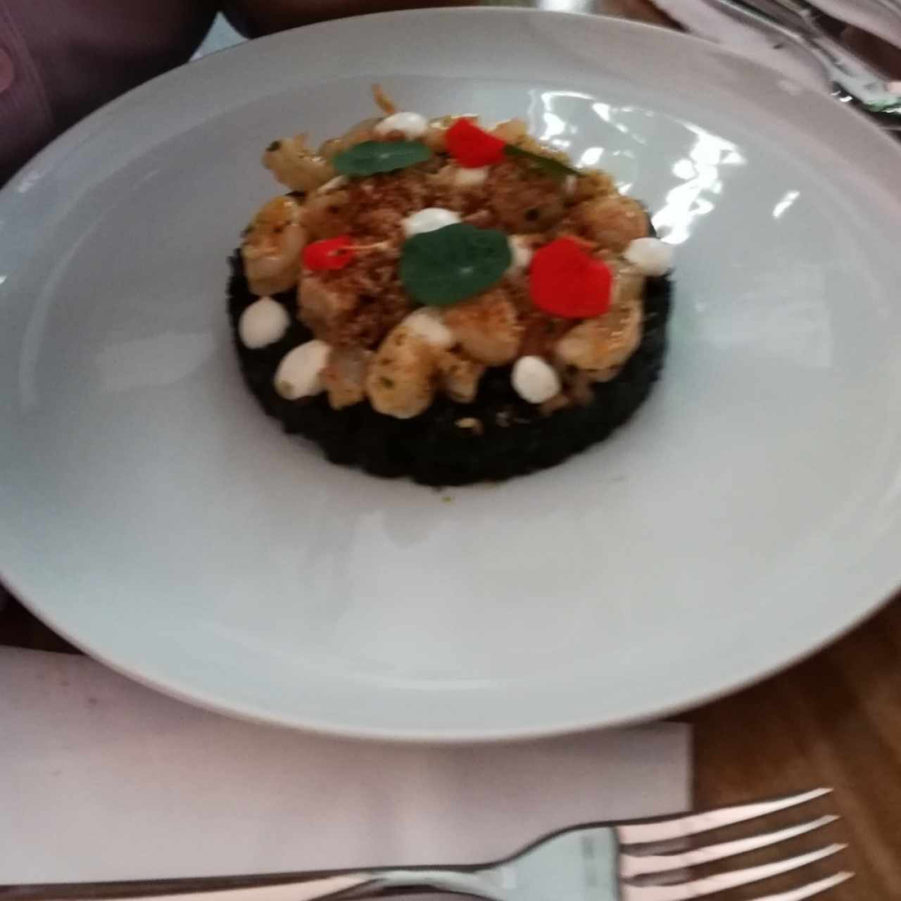 Arroz en tinta de calamar 