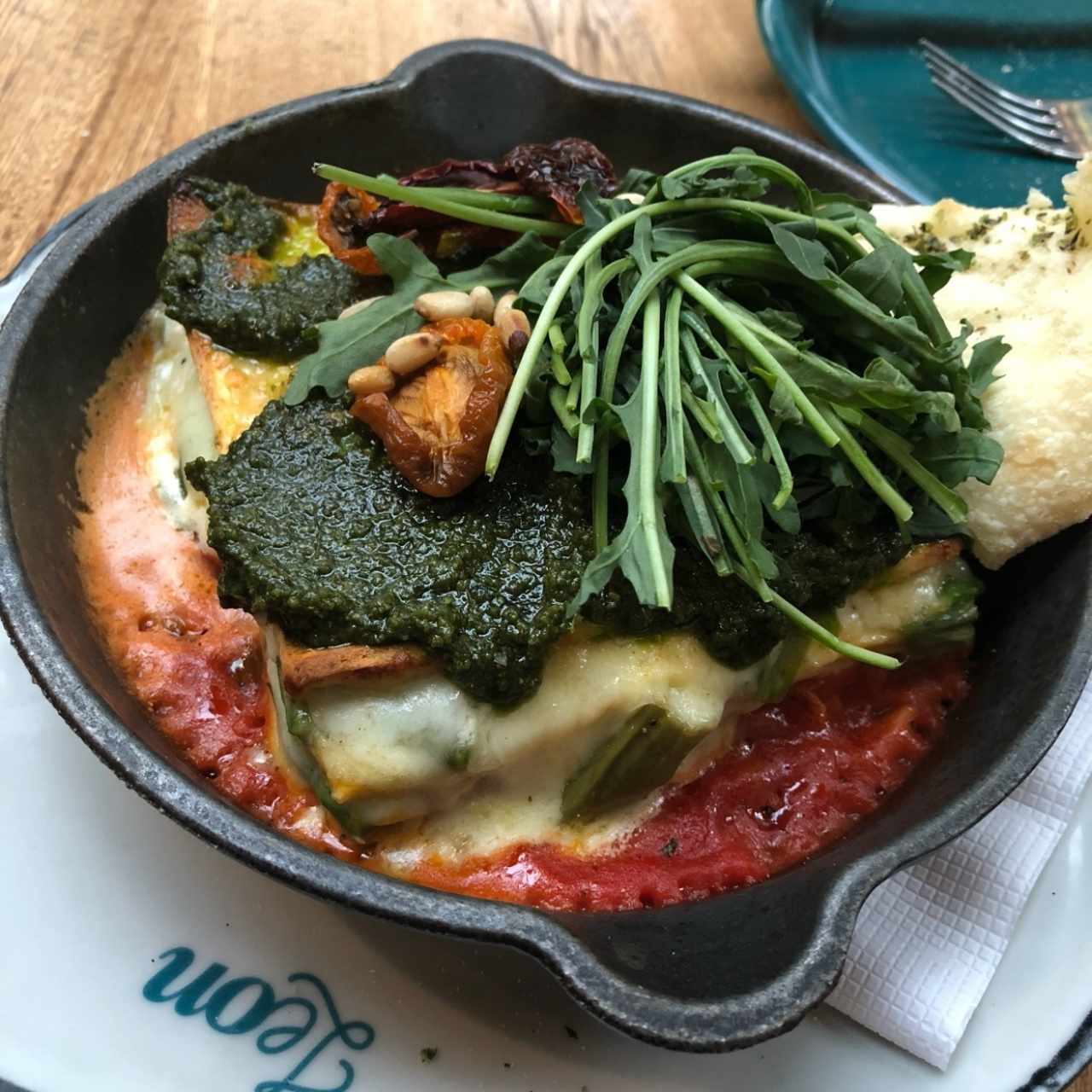 lasagna al pesto (buena opcion vegetariana) 