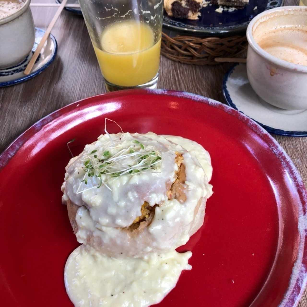 pancook huevos con cebolla y tomate