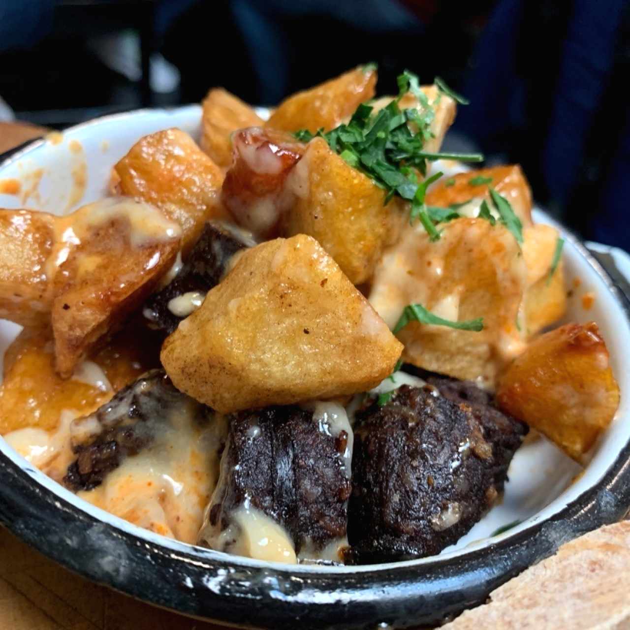 Tapa patatas con morcilla