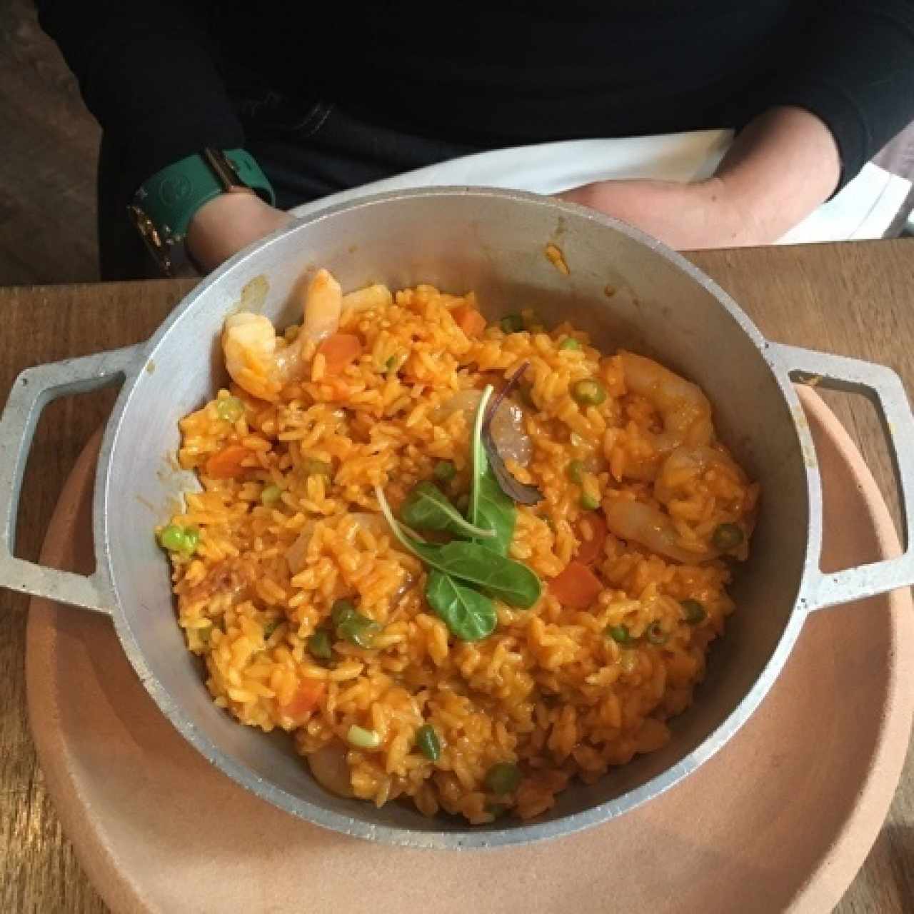 Arroz Caldoso con Camarones del pacifico