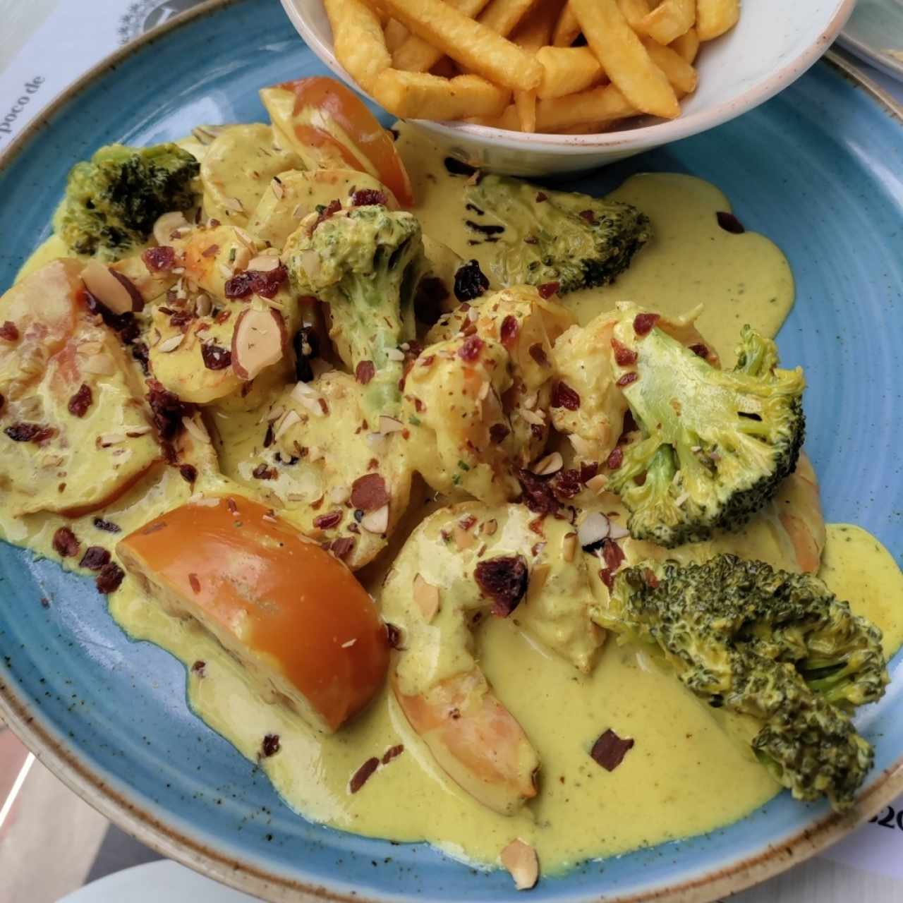 Langostinos al curry 