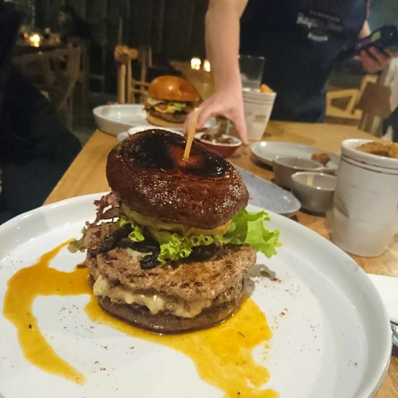 ahumada con tapas de portobello 