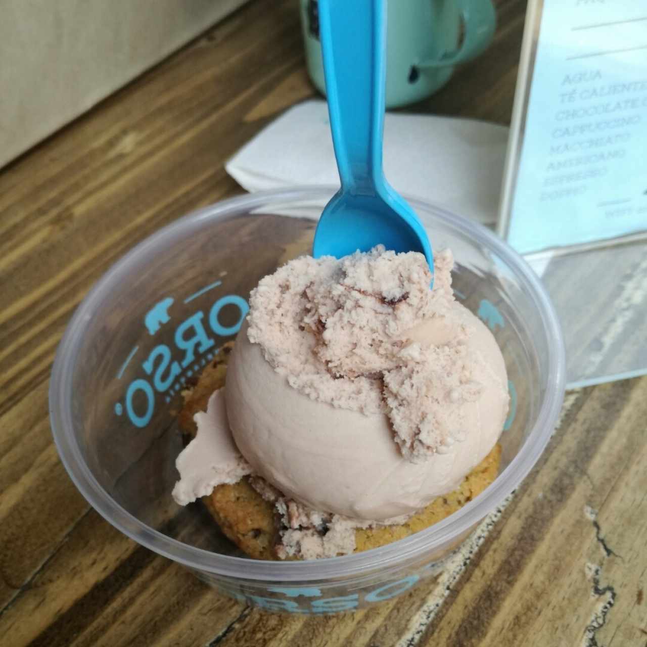 Galleta con helado de nutella