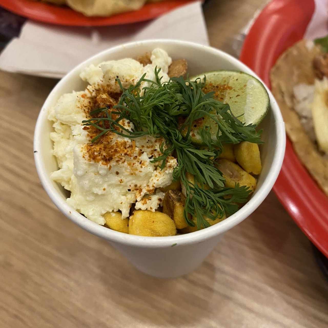 Esquites con chicharron 