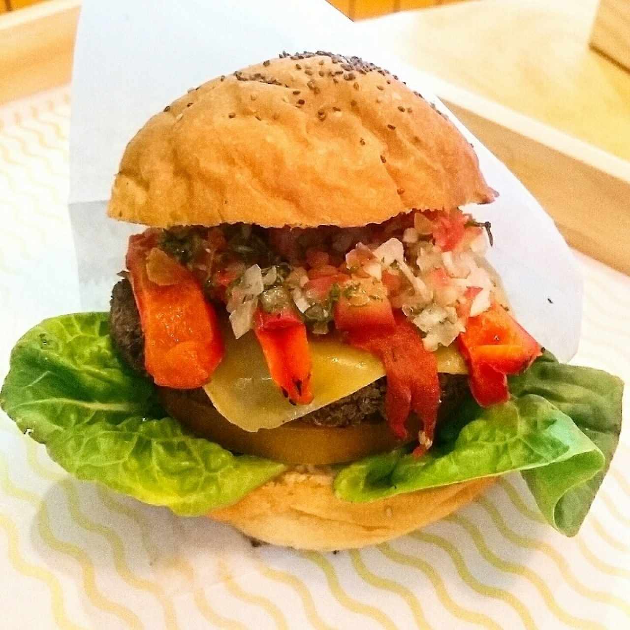 hamburguesa caraota