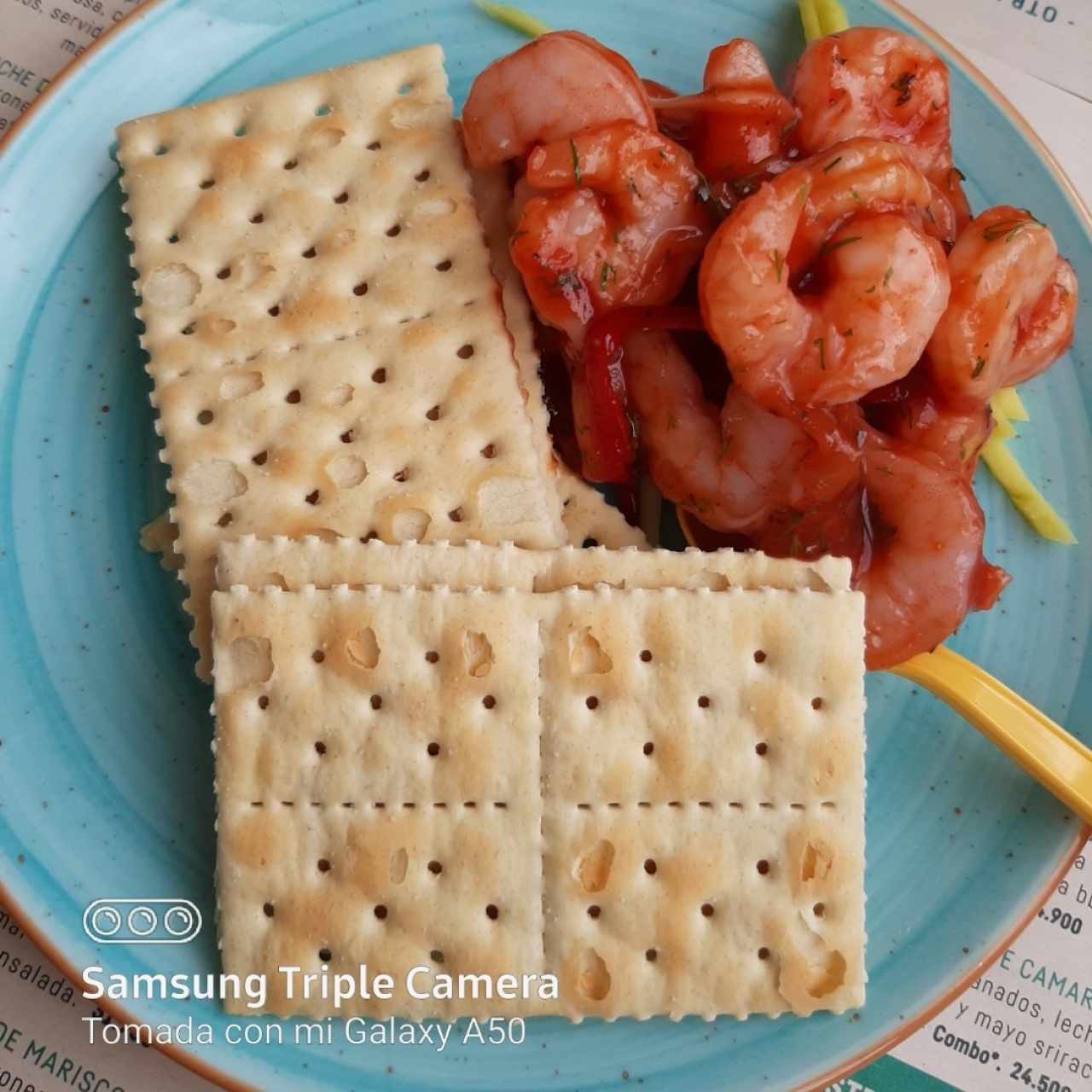 entrada, ceviche de camarones criollo