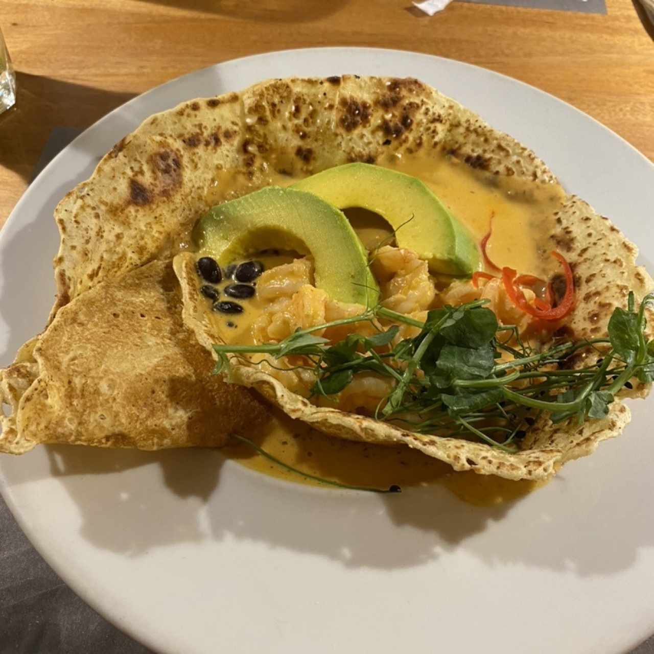 Creppe camarones rosarito