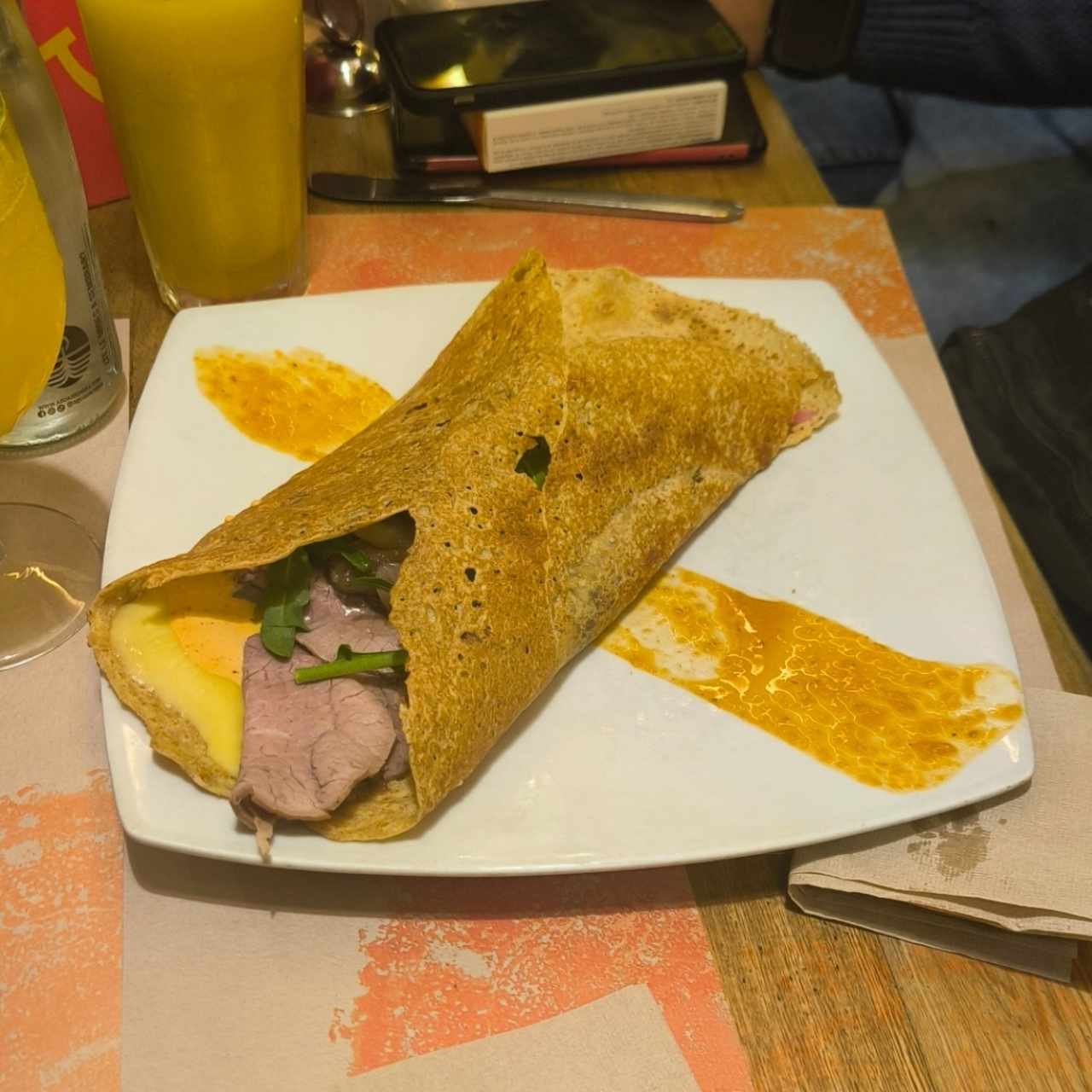 Crepe de roast beef