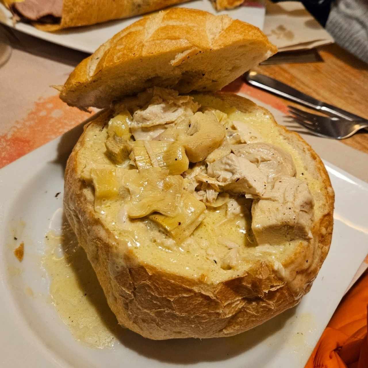 panne cook de pollo y alcachofas