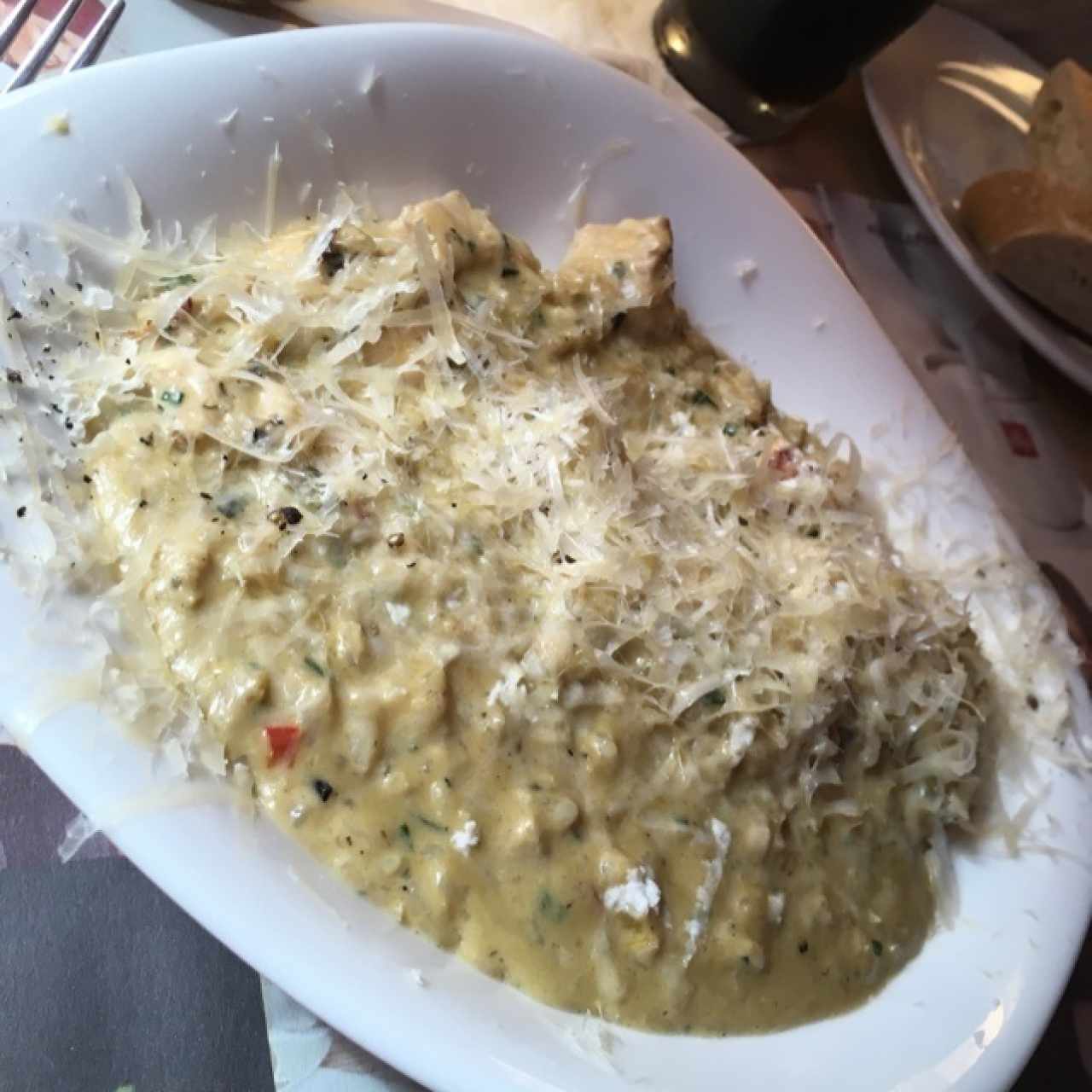 risotto de pollo y gorgonzola