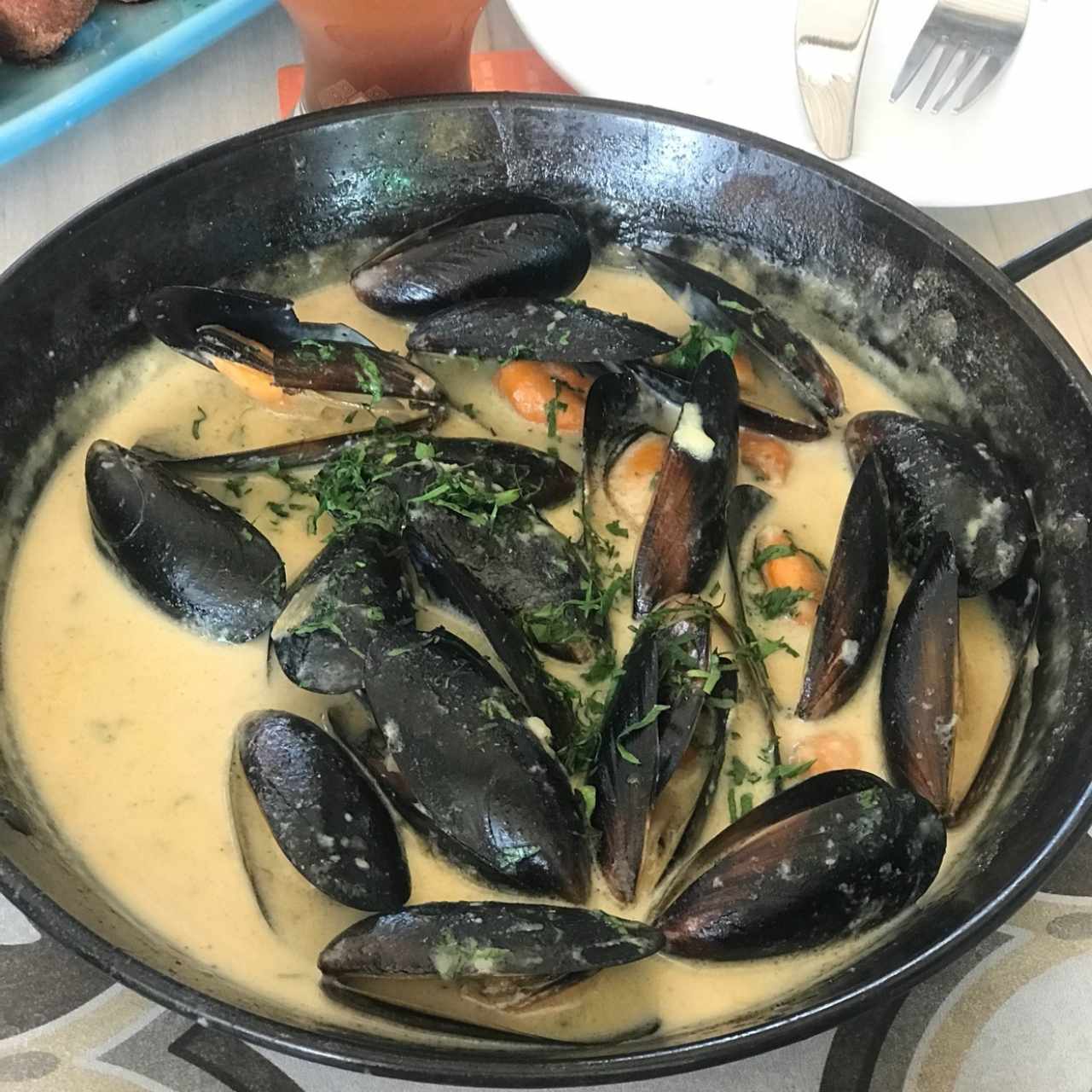 Caldereta de Mejillones al Queso Azul