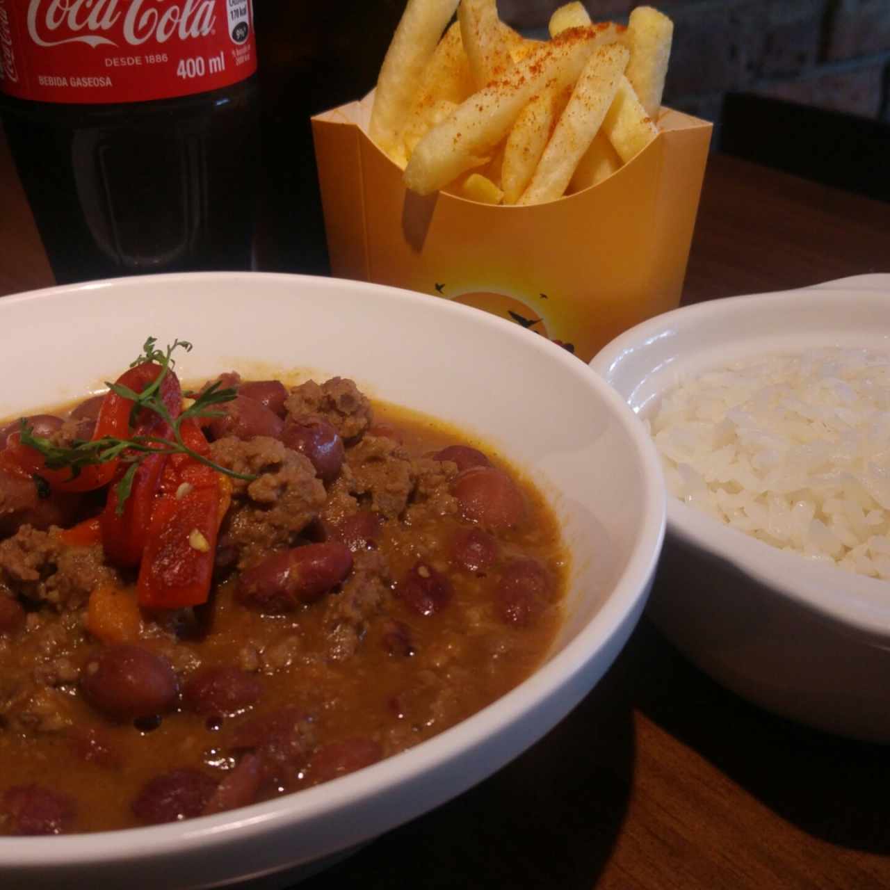 chili con carne y arroz