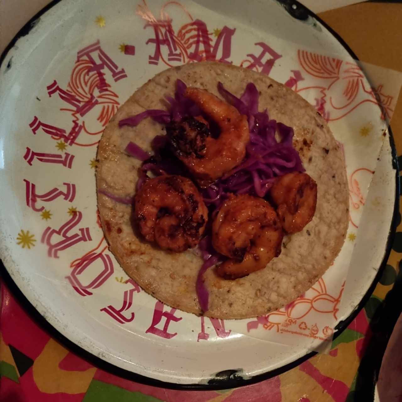 Taco camarones a la diabla