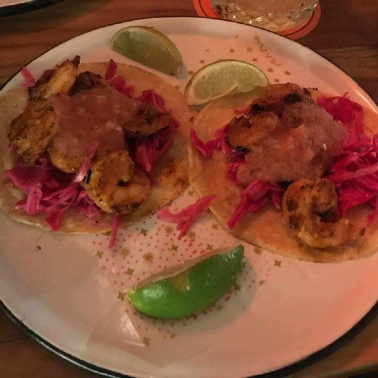 Tacos de camaron ligeramente picantes