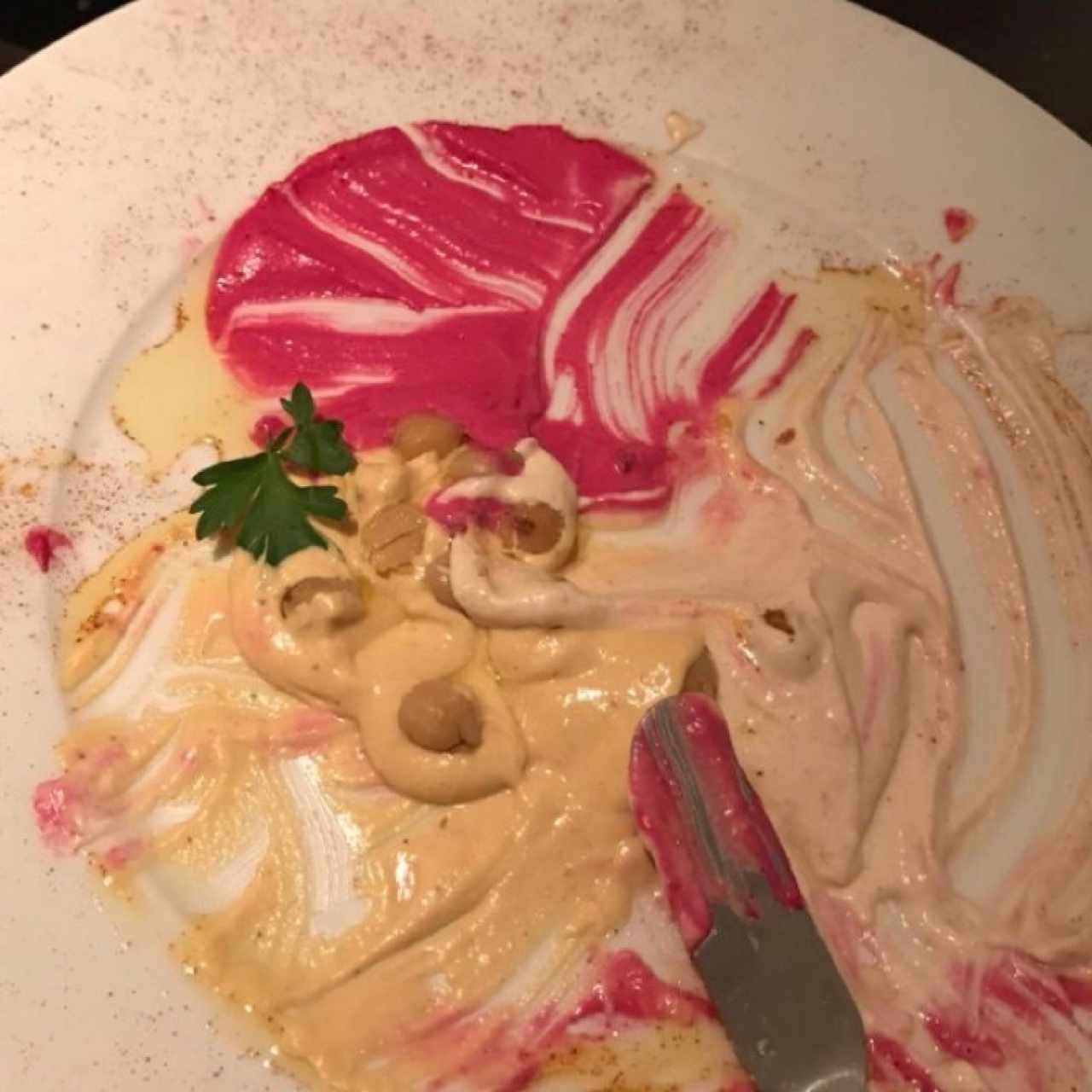 buenísimo!!!Hummus de palmito, zapallo y remolacha