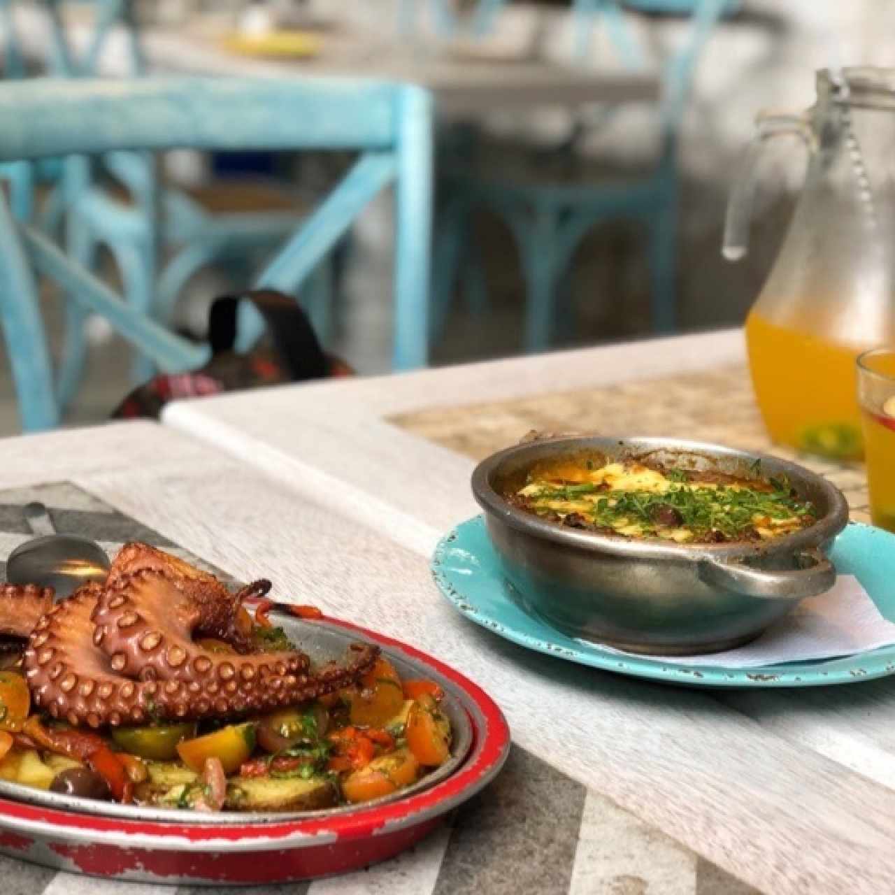 Pulpo y Moussaka