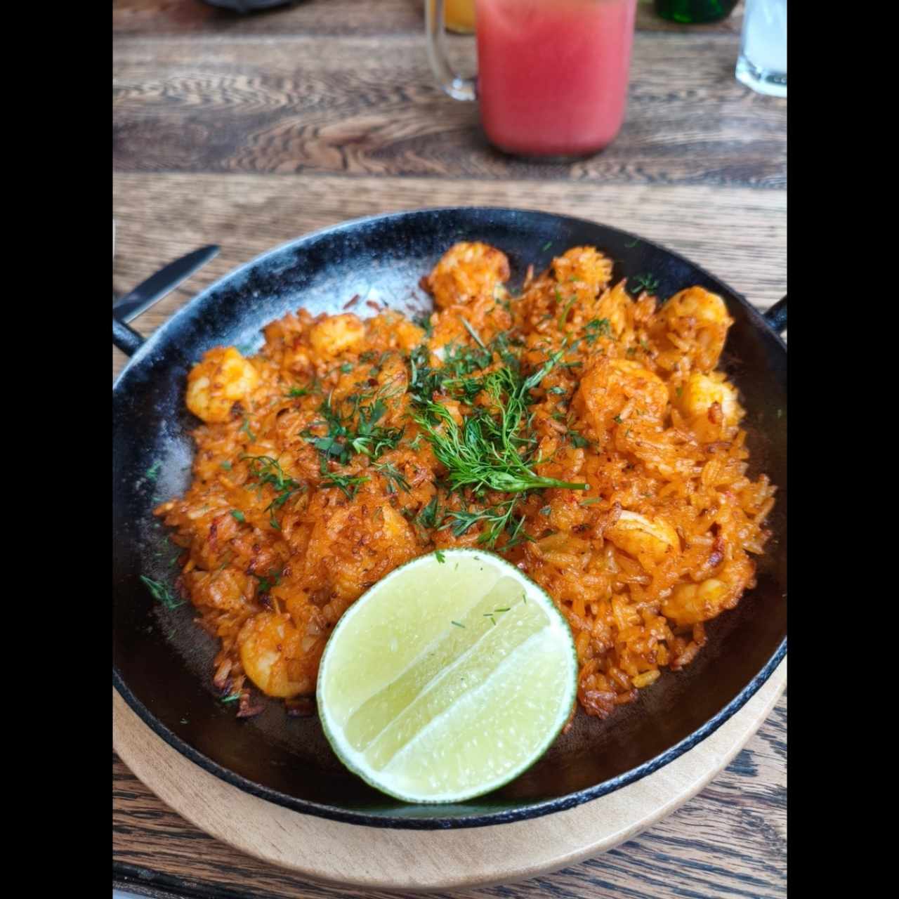 Arroz con camarones 