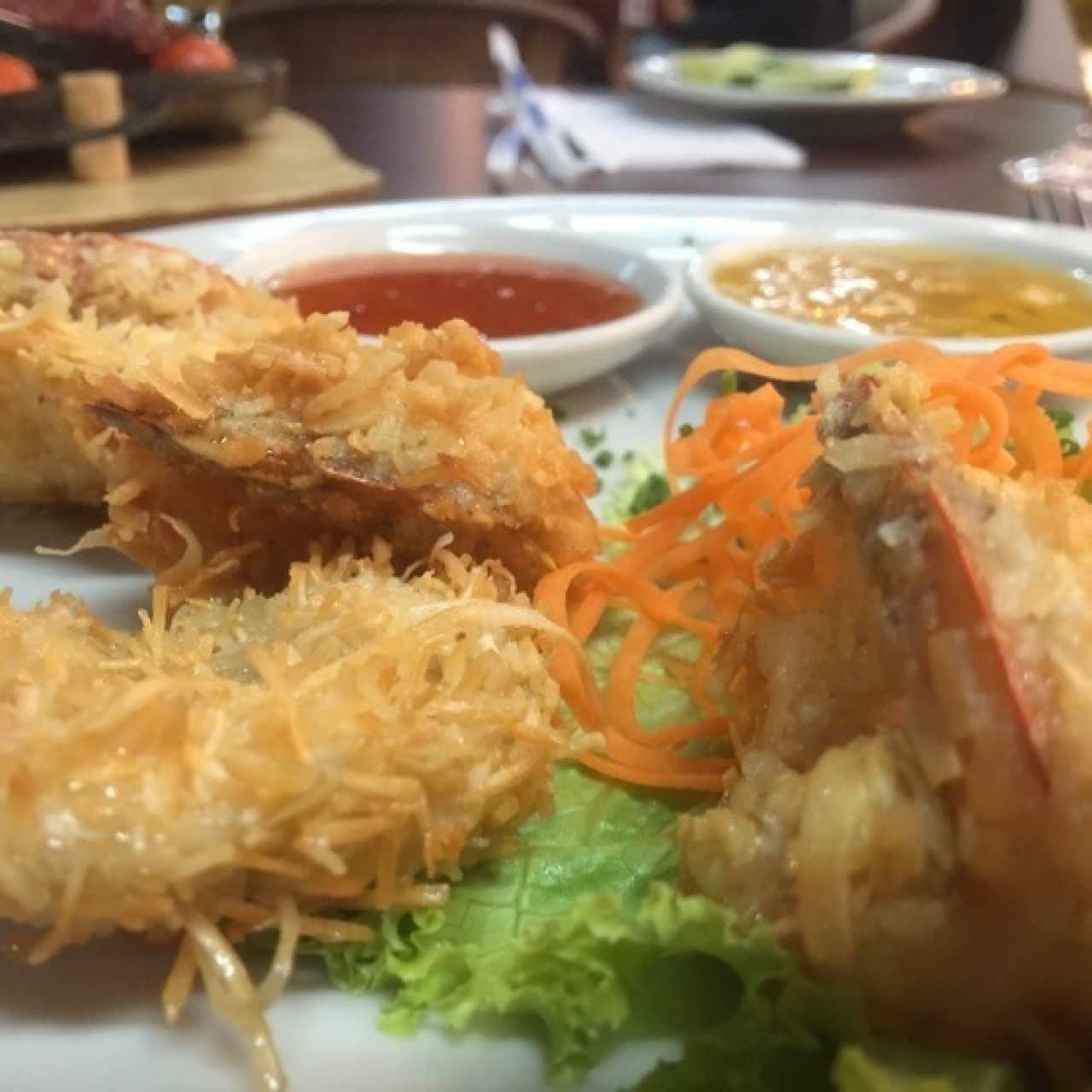 camarones apanados con coco