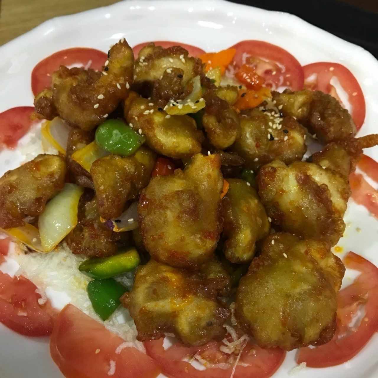 pollo con miel y ajonjoli