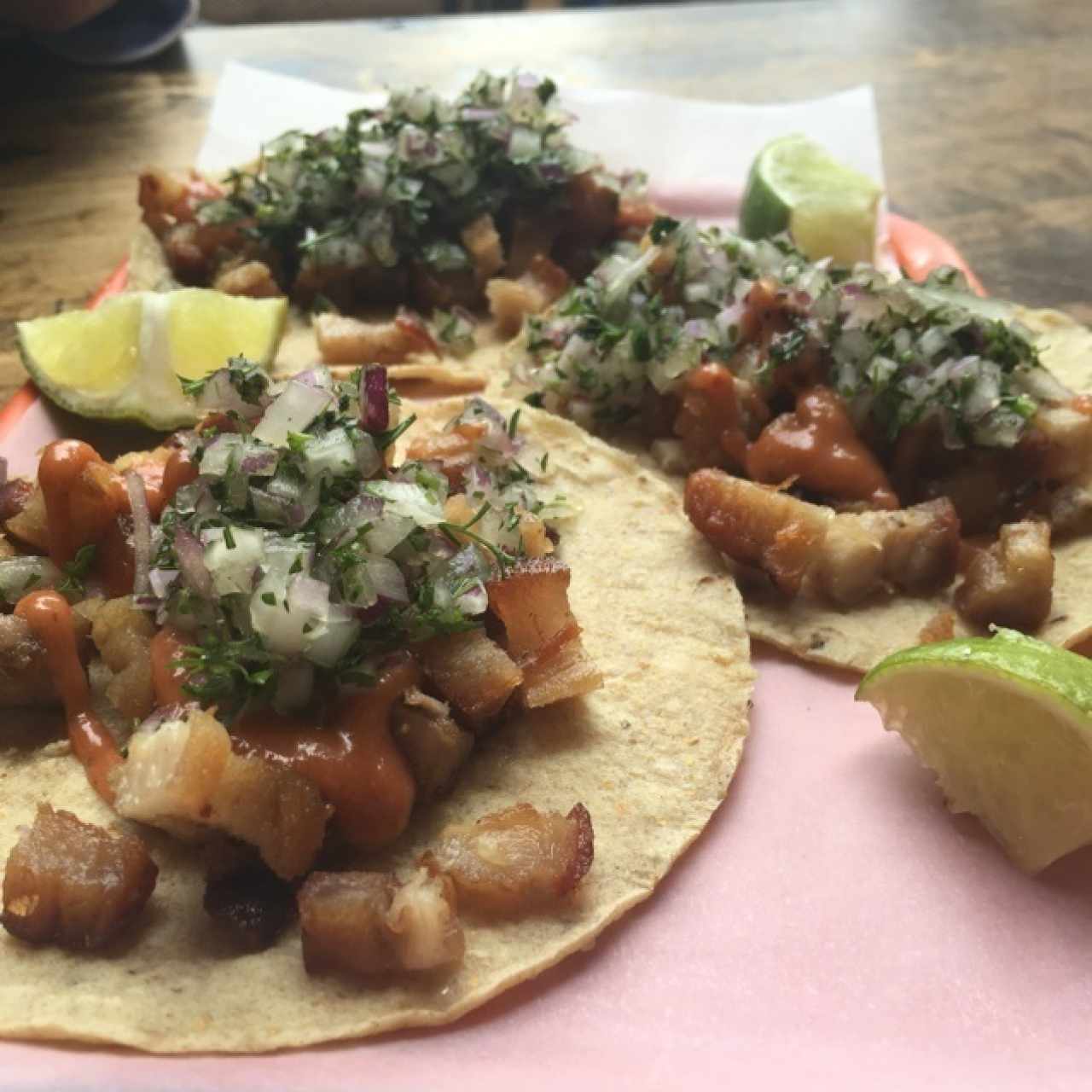 tacos de chicharron ahumado