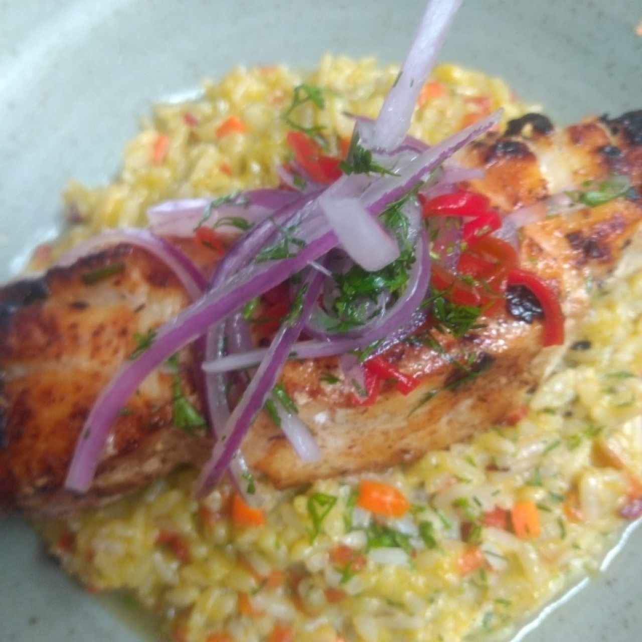 pesca del día con arroz meloso