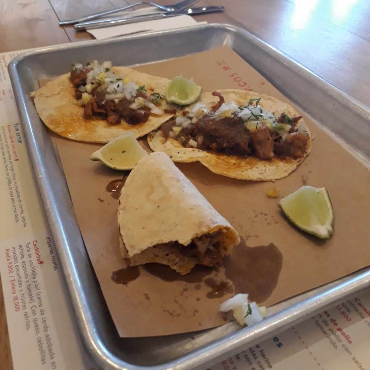 Taco chorizo verde.
