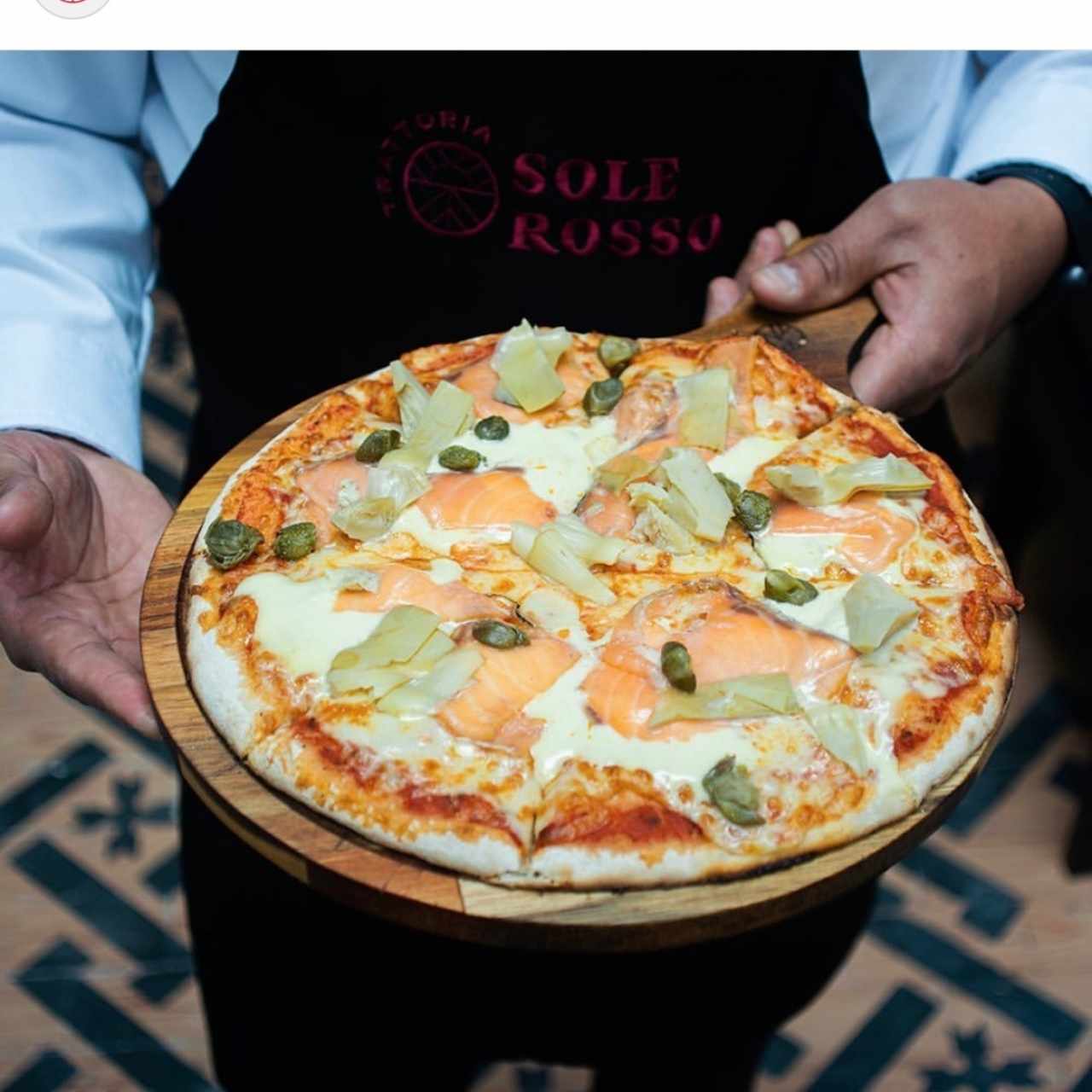 Pizza al salmon