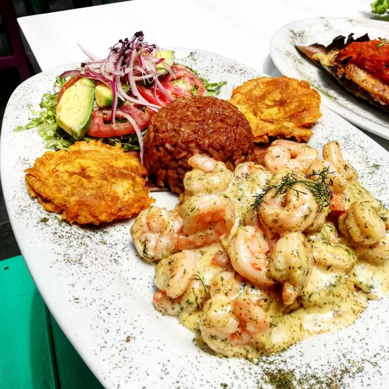 camarones al ajillo con cayeye