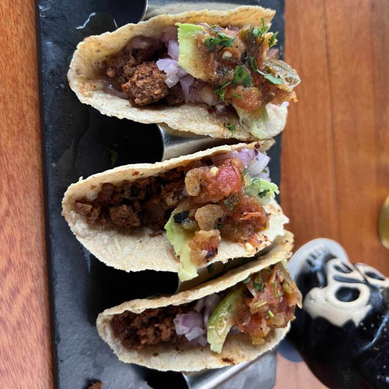 Tacos de chorizo y panceta