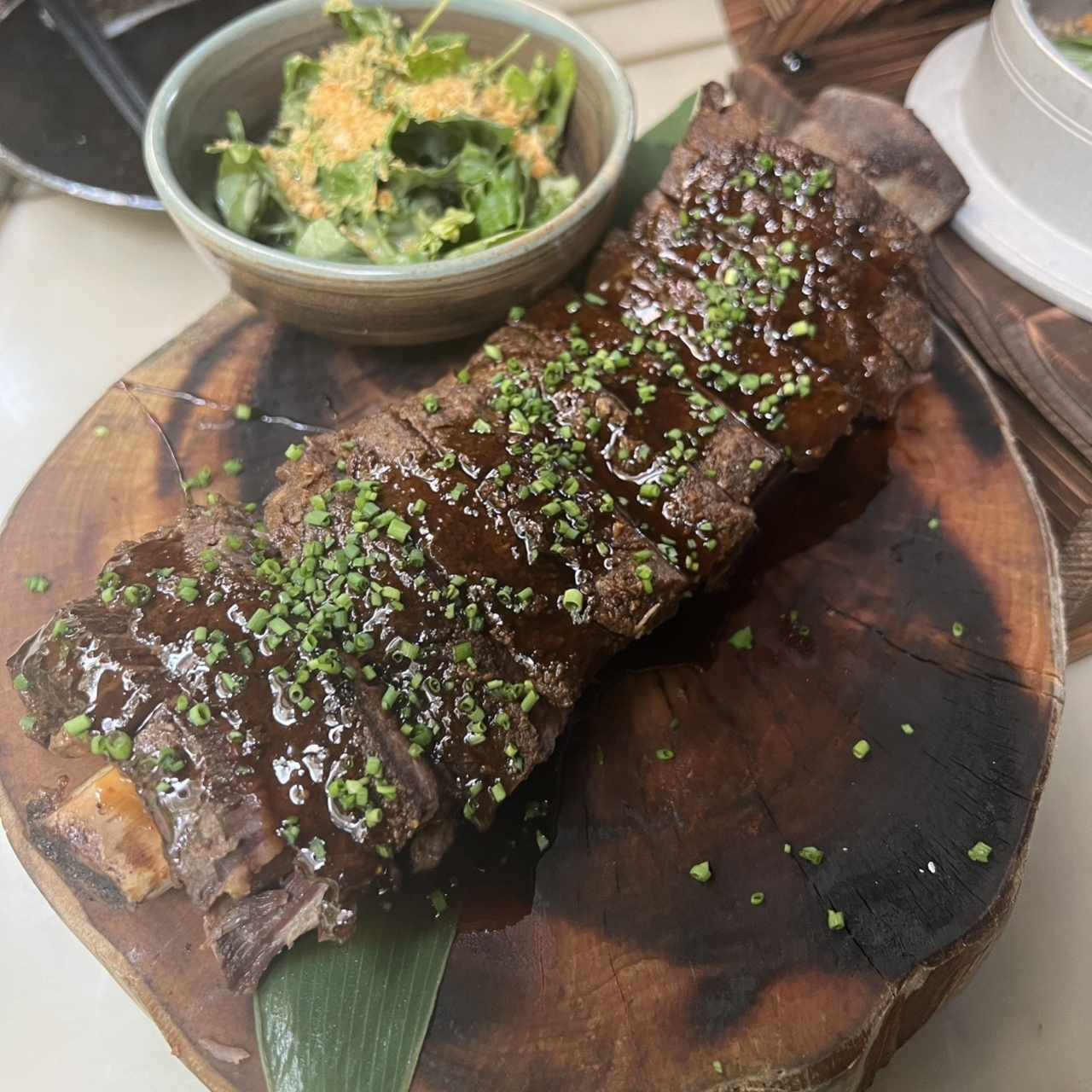 Grilled and smoked short rib 