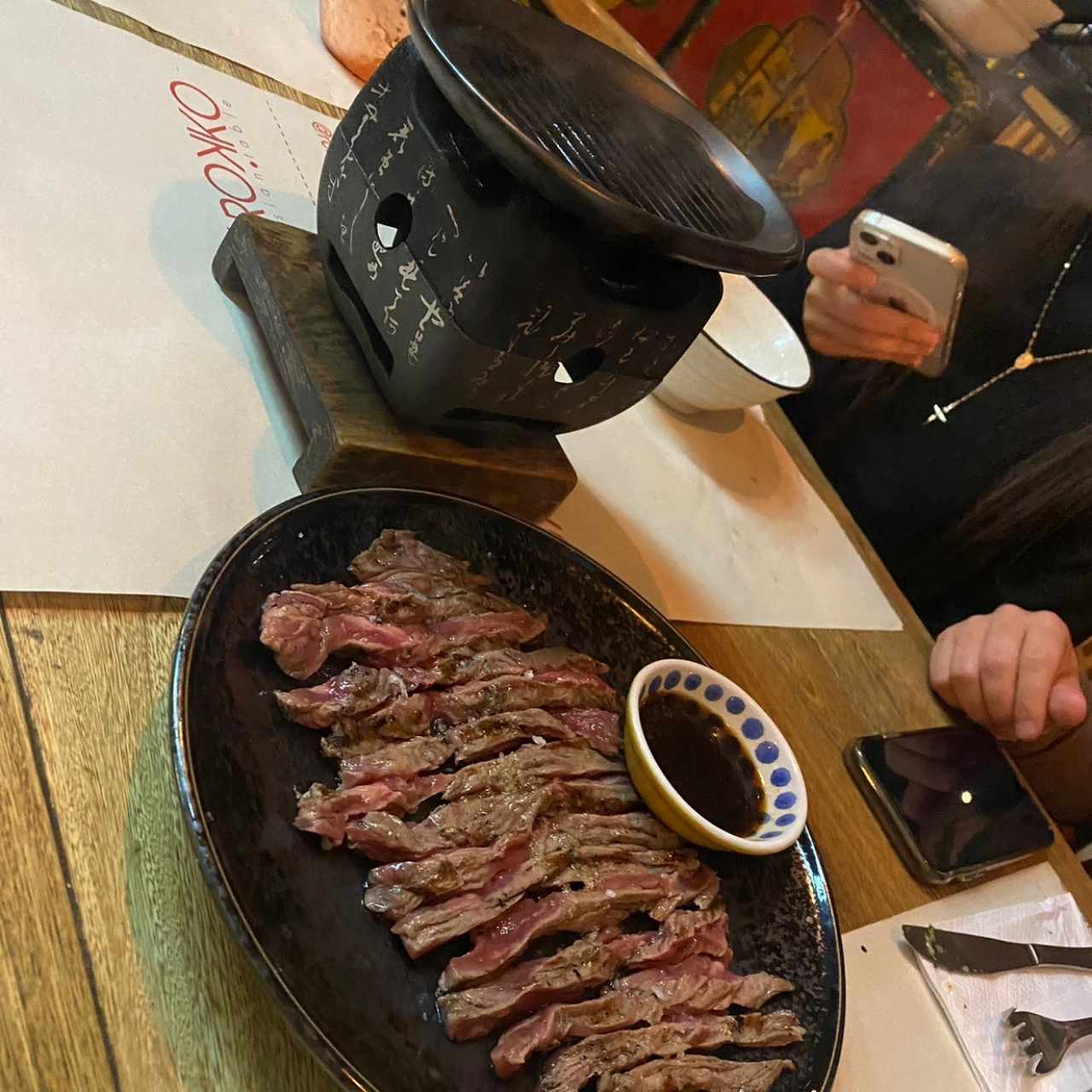 Entraña asada en Josper