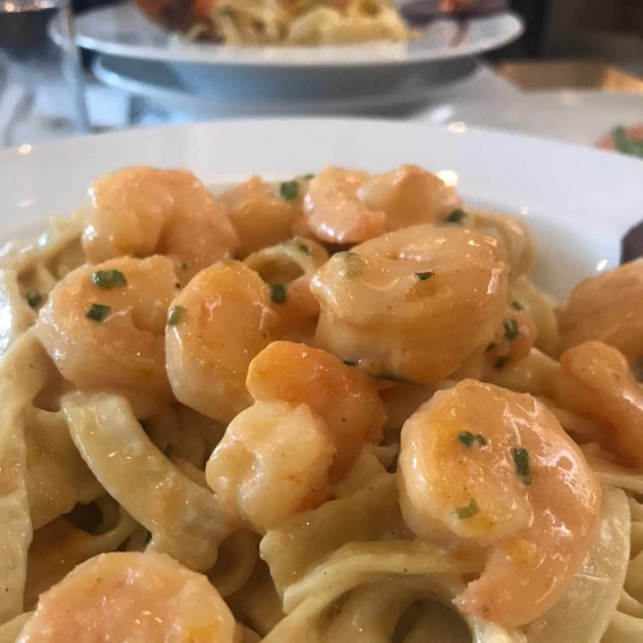 pasta con Camarones