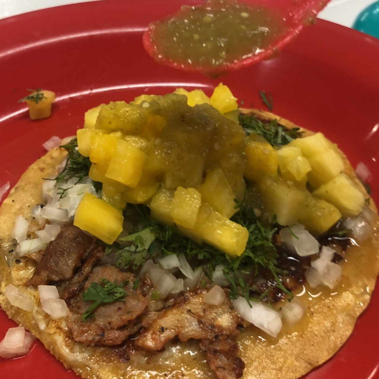 Pastor con salsa verde