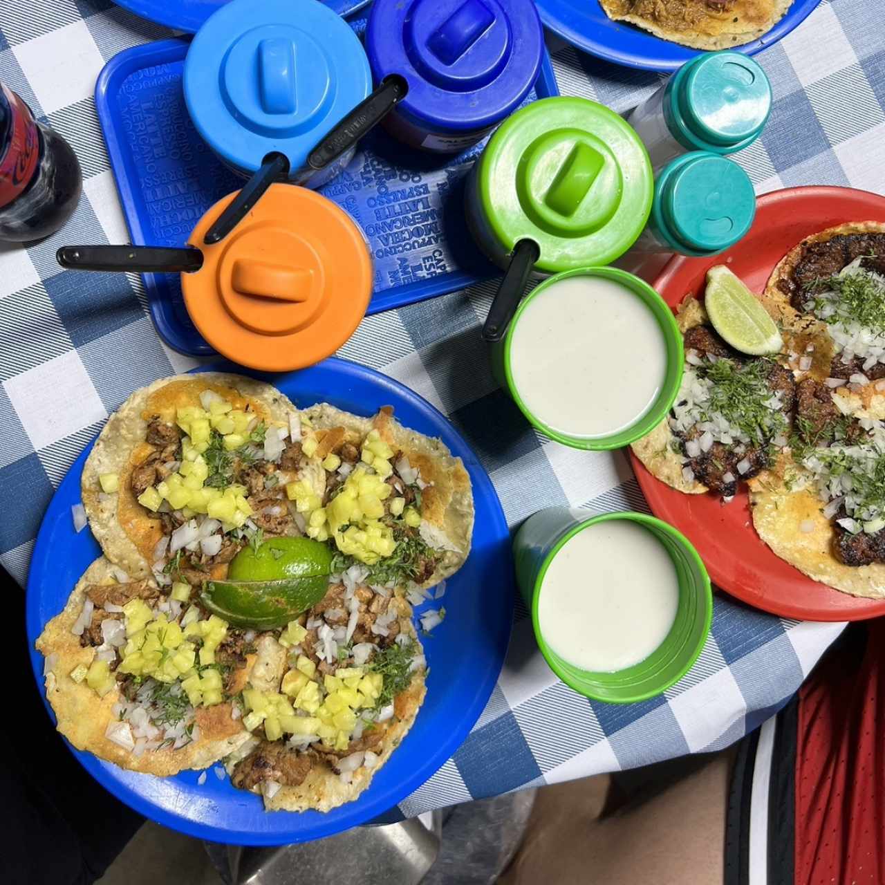 Tacos al pastor y de birria