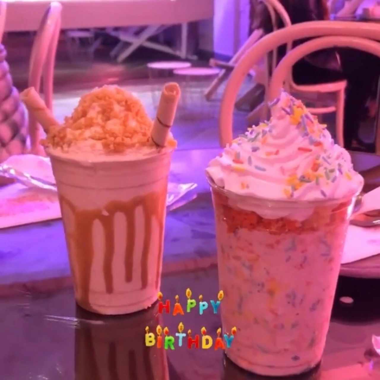 Malteadas Peanut butter pretzels y Bithday cake