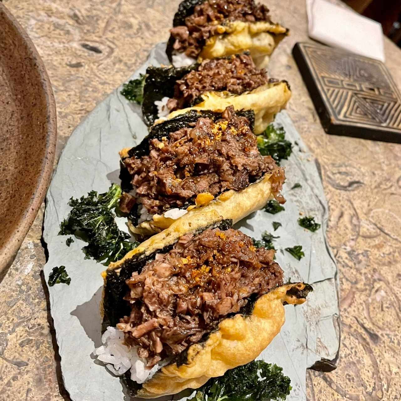 noritacos de asado de tira