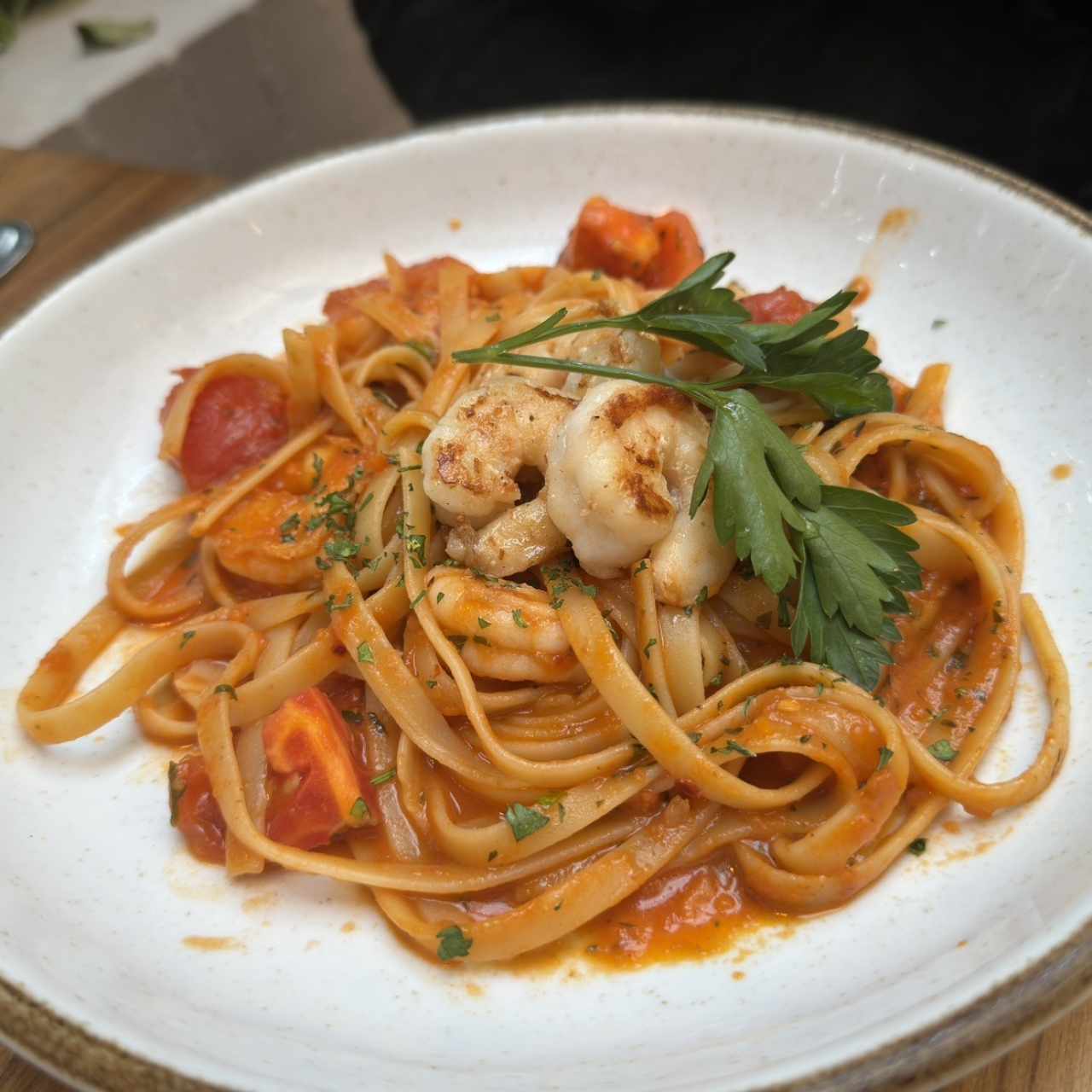 Fettuccine con langostinos