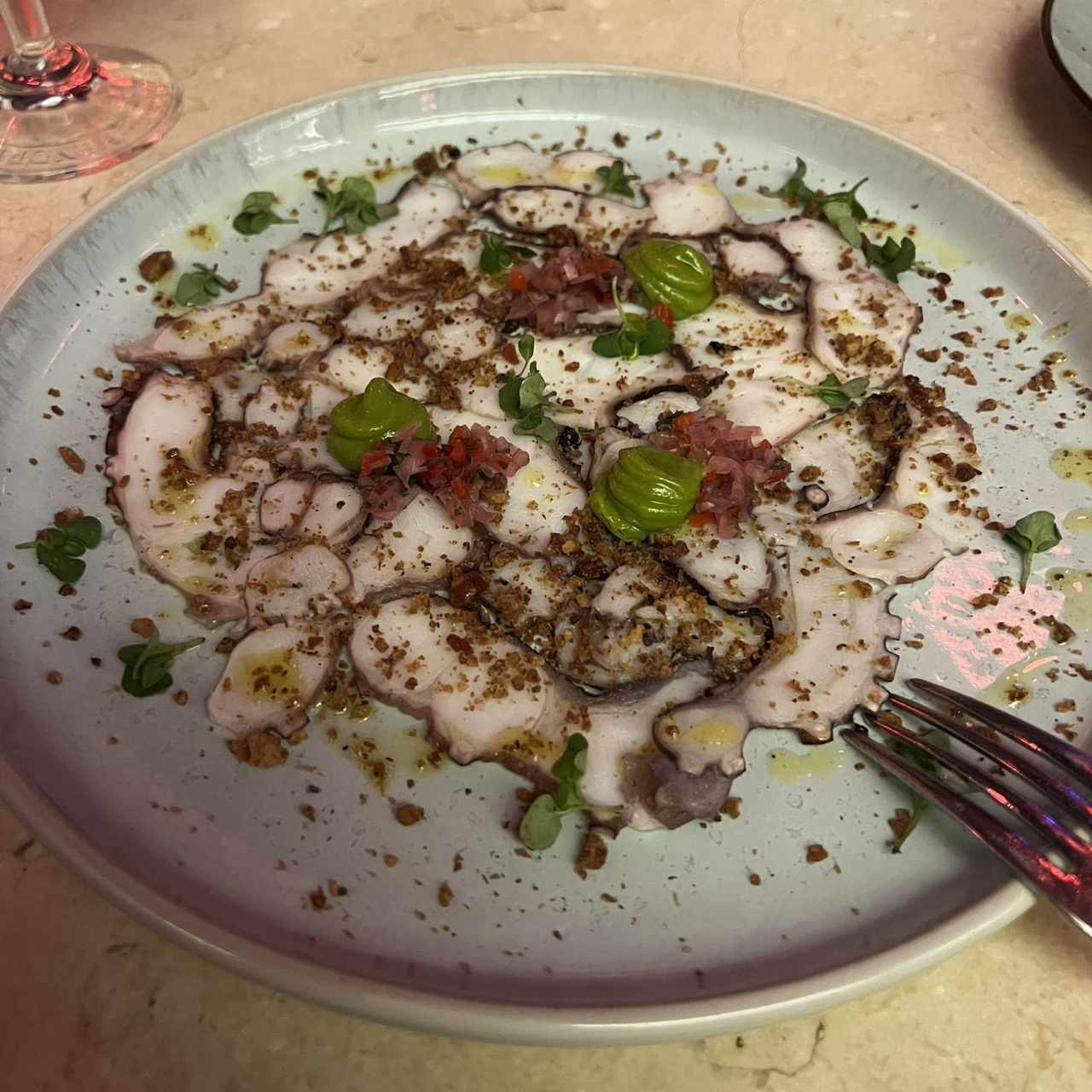 Carpaccio de pulpo