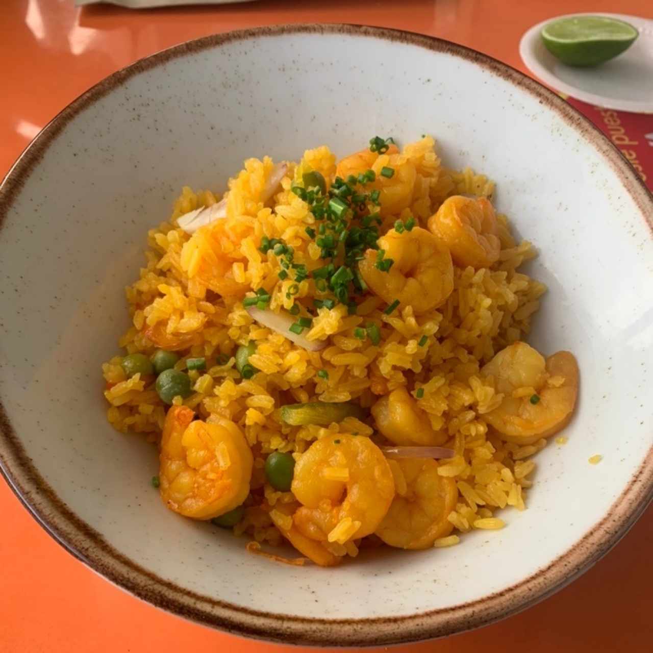 Arroz con camarones 