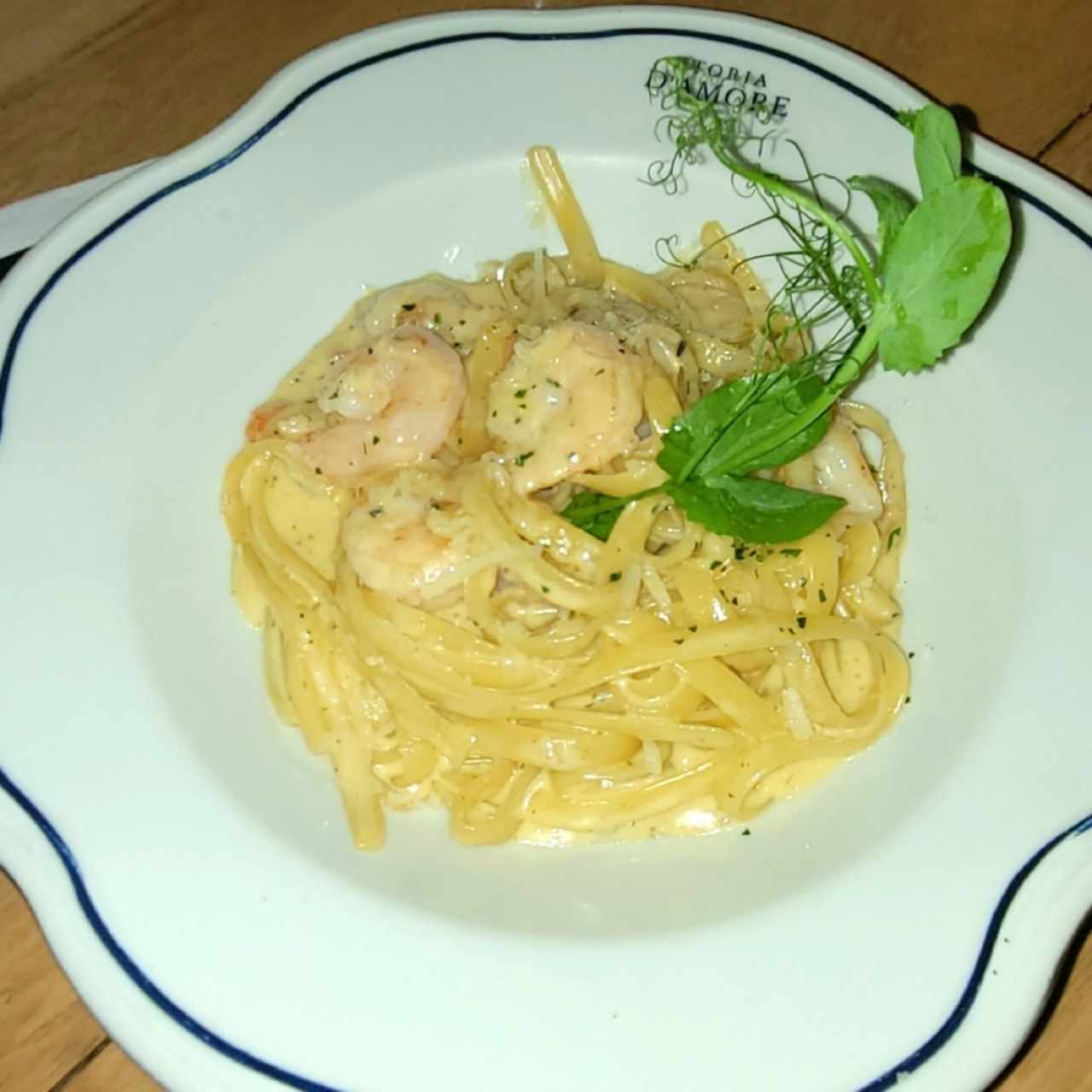 Pasta con camarones