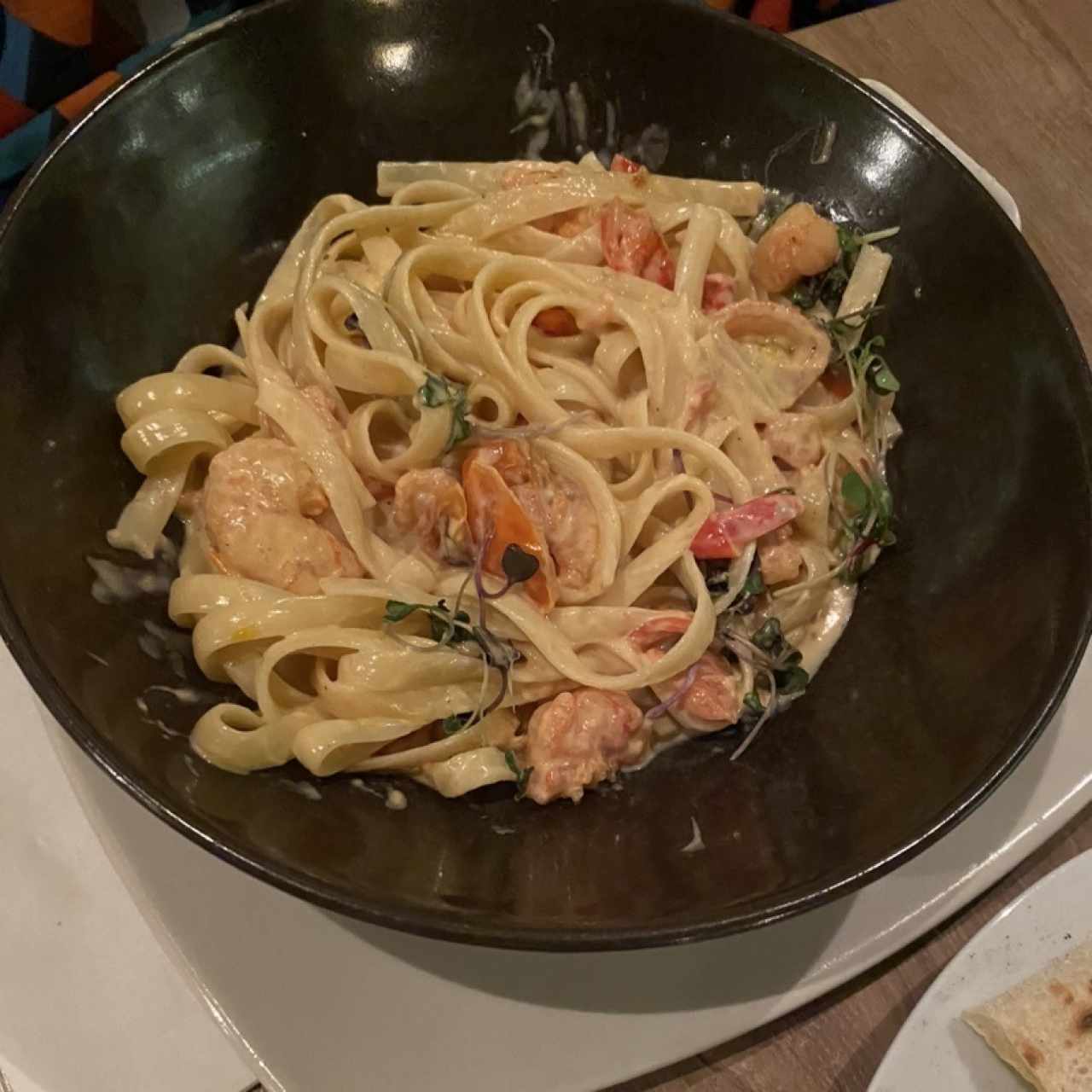 Pasta con camarones