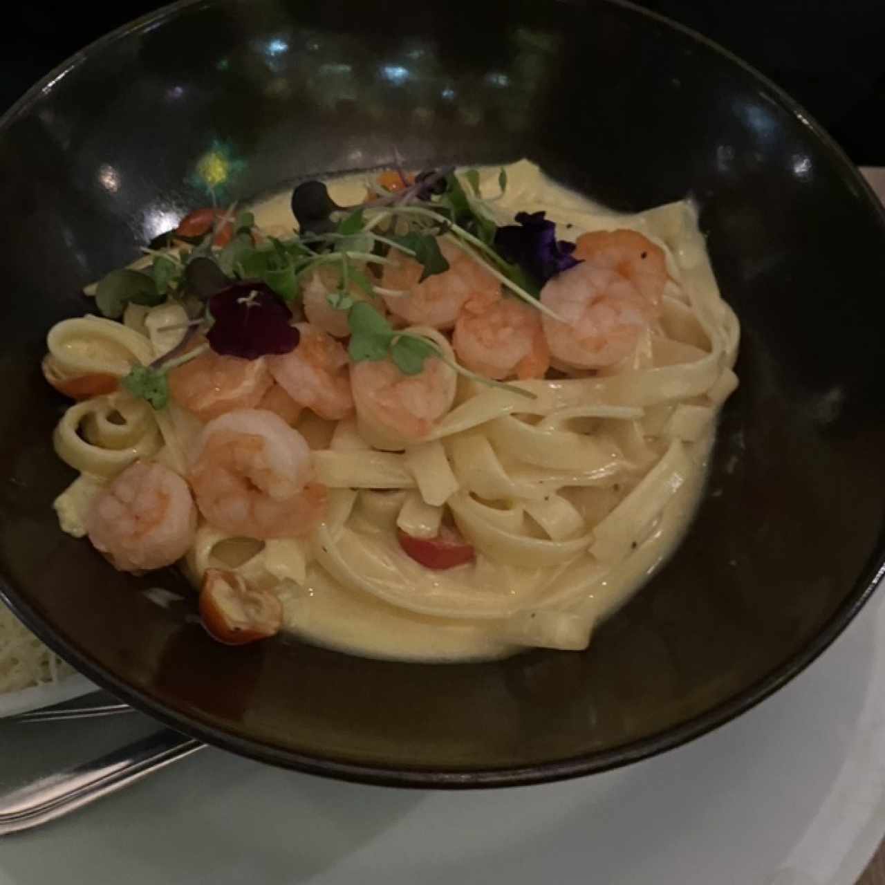 Pasta Gamberinni camarones 