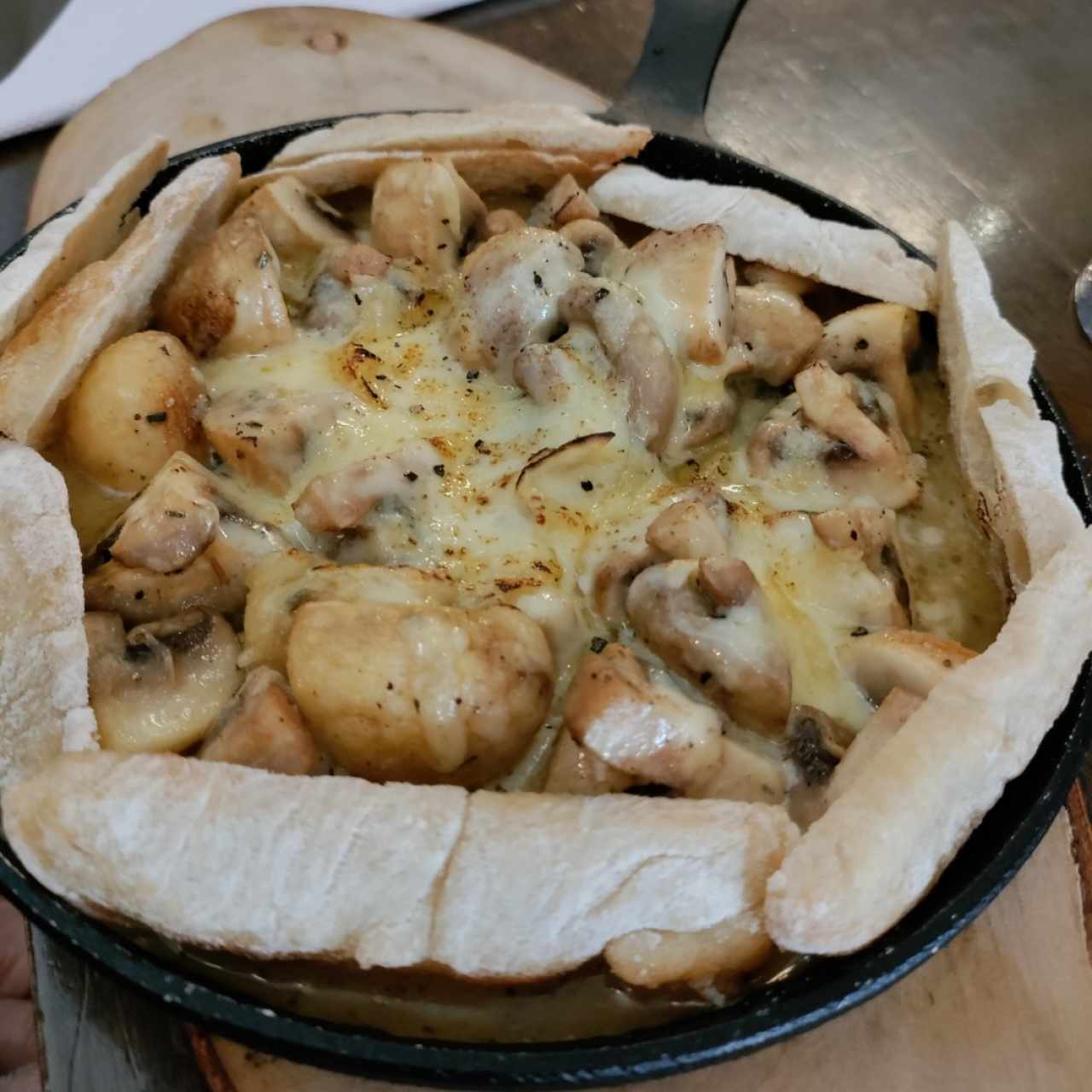 Champiñones gratinados 