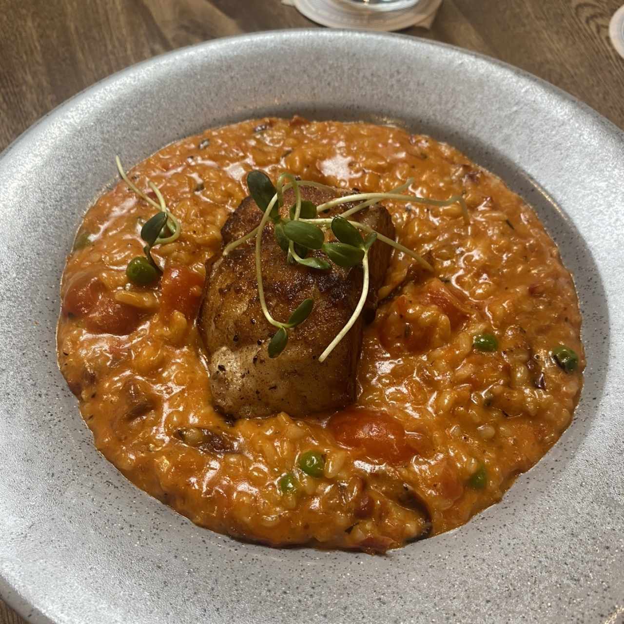 Risotto con pesca blanca