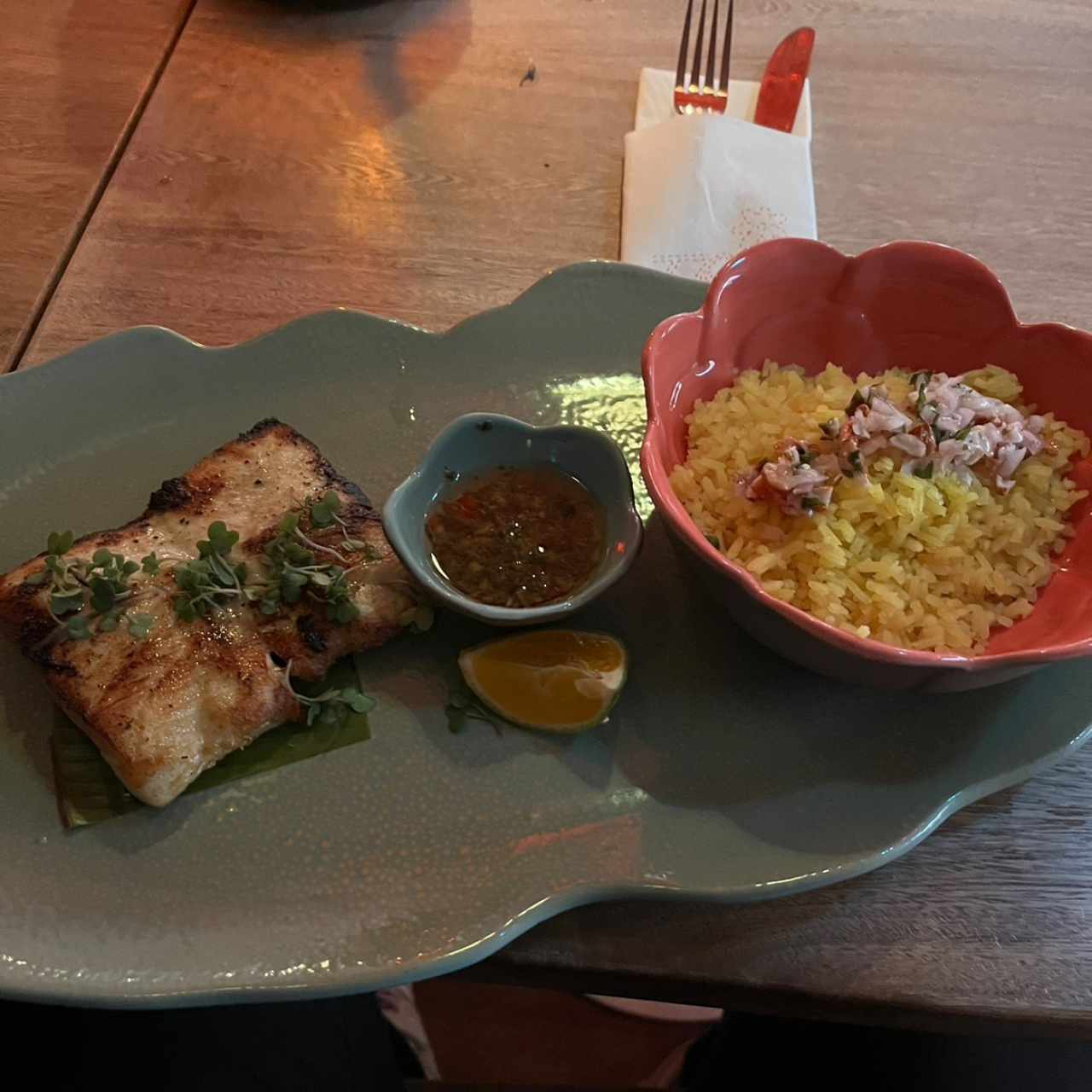 Pescado al carbón