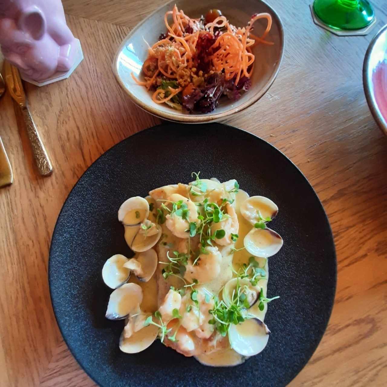 Corvina a la pimienta.