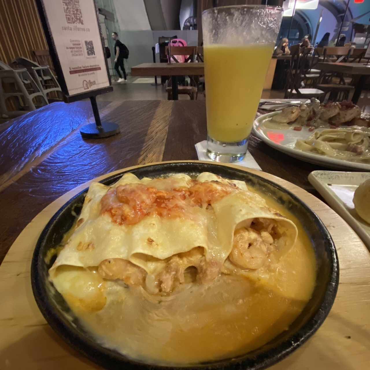 Canelones de camaron 